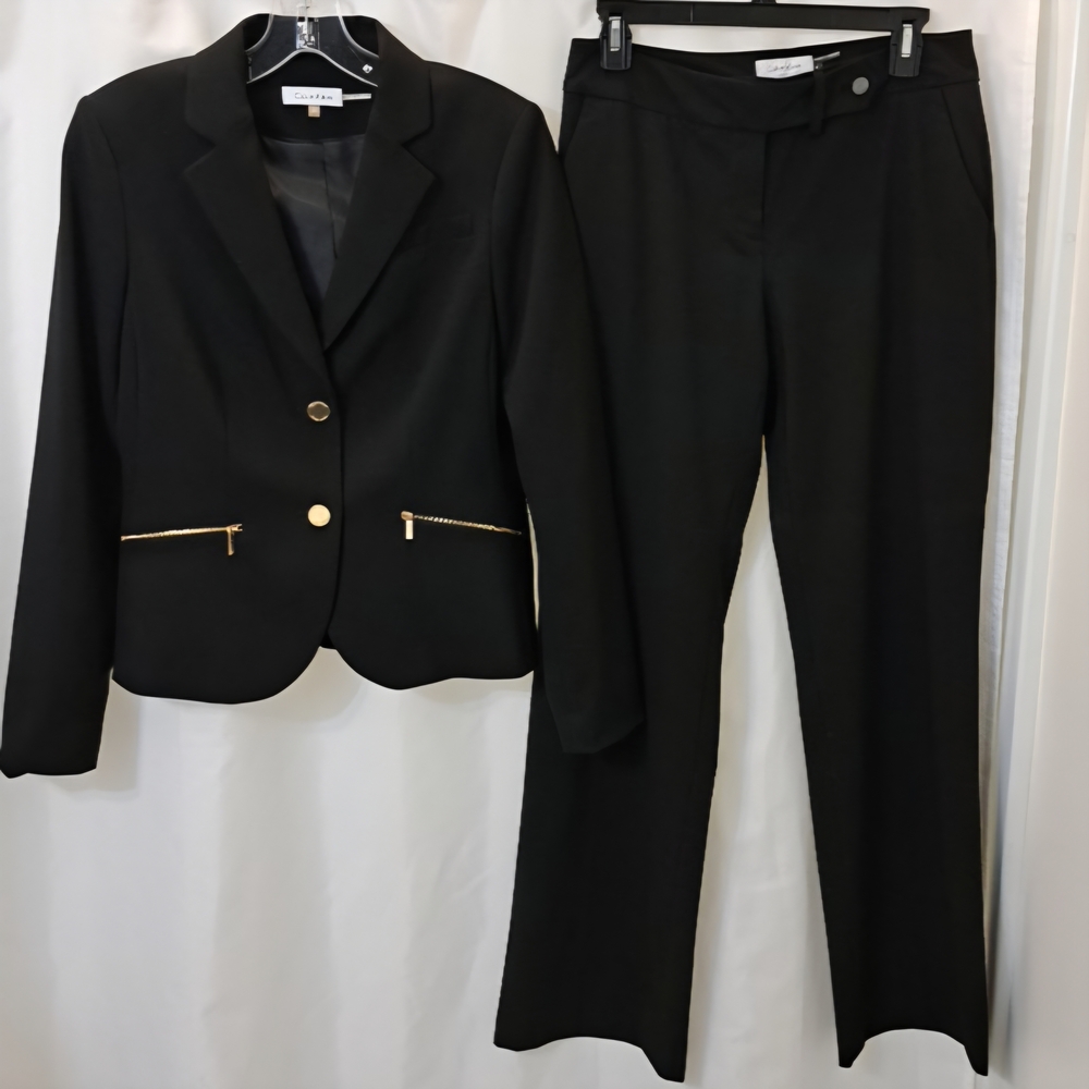 Calvin Klein Black Blazer with Gold Accents